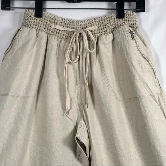 Women’s Linen Casual Cream Trousers - Picture 3 of 7
